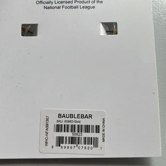 BaubleBar Detroit Lions Gold and Silver Crystal Embellished Earrings - Picture 2 of 3